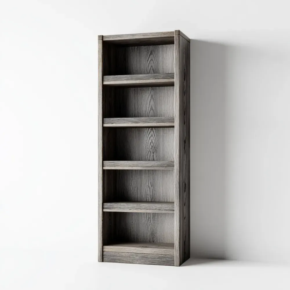 Estantería de madera 180x60x30 cm - Gris Rústico - Diseño clásico