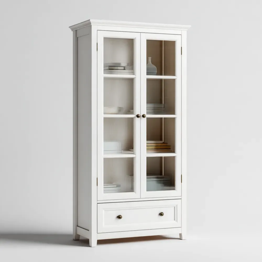 Armario de exhibición de Madera Blanco 180x80x40 cm - Diseño Clásico