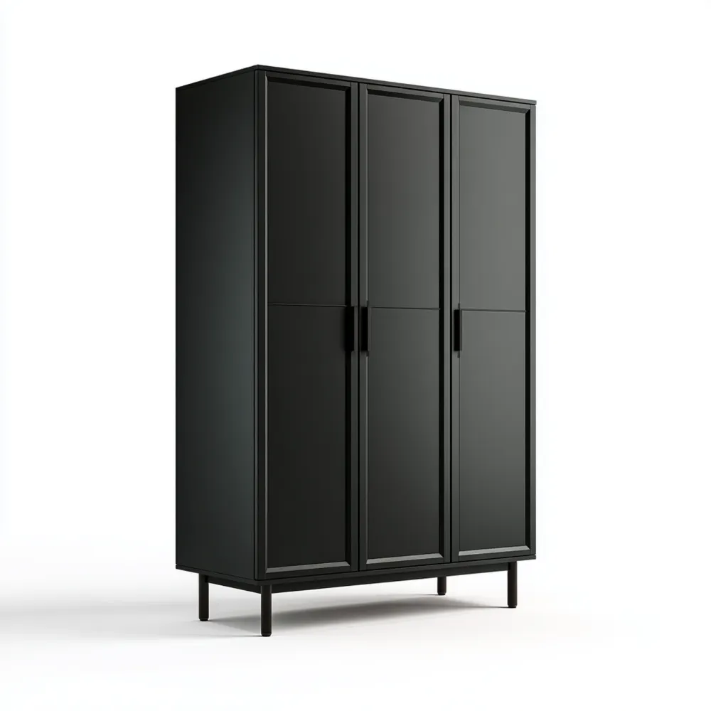 Armario de pie de Madera 180x120x50 cm - Negro - Estilo Moderno