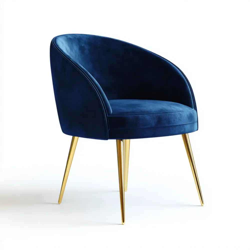 Silla de comedor Terciopelo Azul Oscuro 55x60x80 cm - Diseño Moderno
