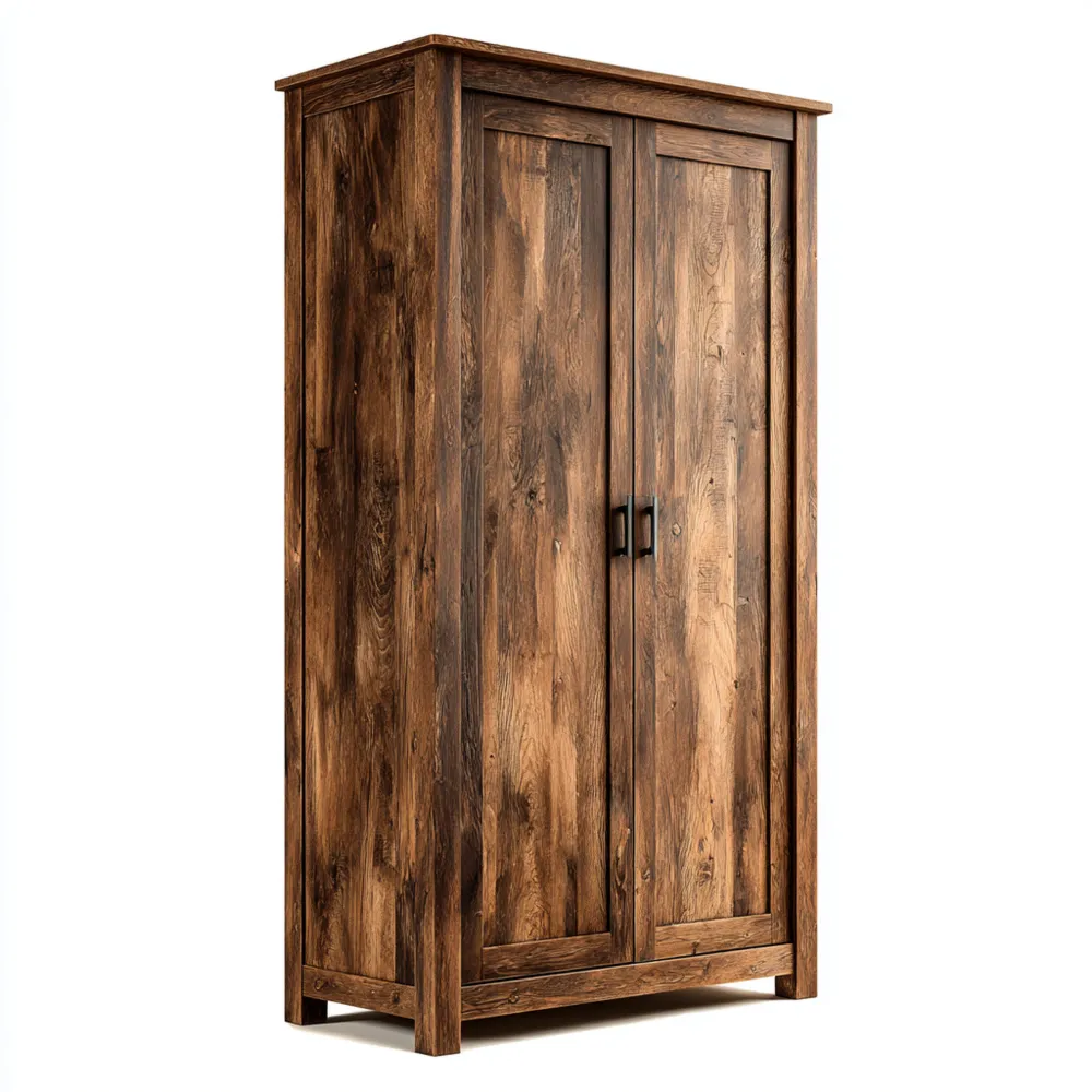 Armario de Madera 120x60x200 cm – Marrón – Estilo Rústico