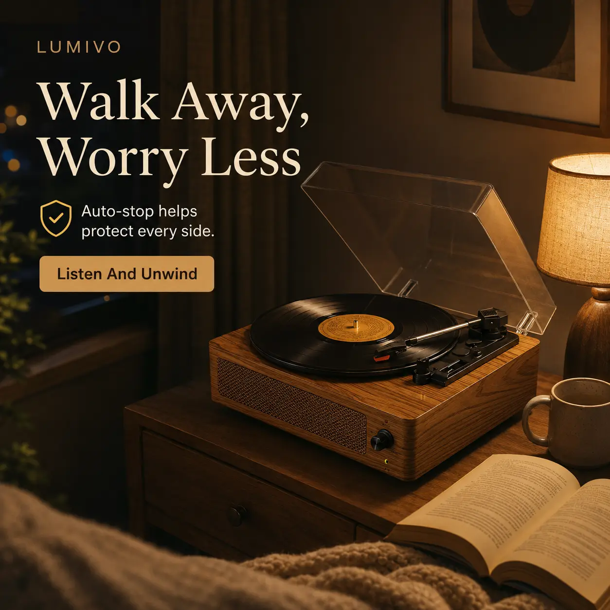 Lumivo Vintage Vinyl Record Player