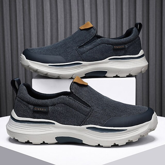 Men's Slip-On Beige Walking Shoes with Cushioned Sole – Comfortable and Breathable Sports Sneakers for Casual Wear and Outdoor Activities