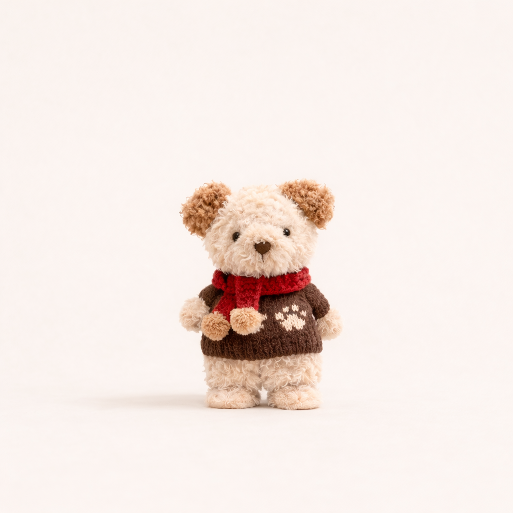 18cm Knitted Paw Print Sweater Outfit for Jellycat-Style Dolls