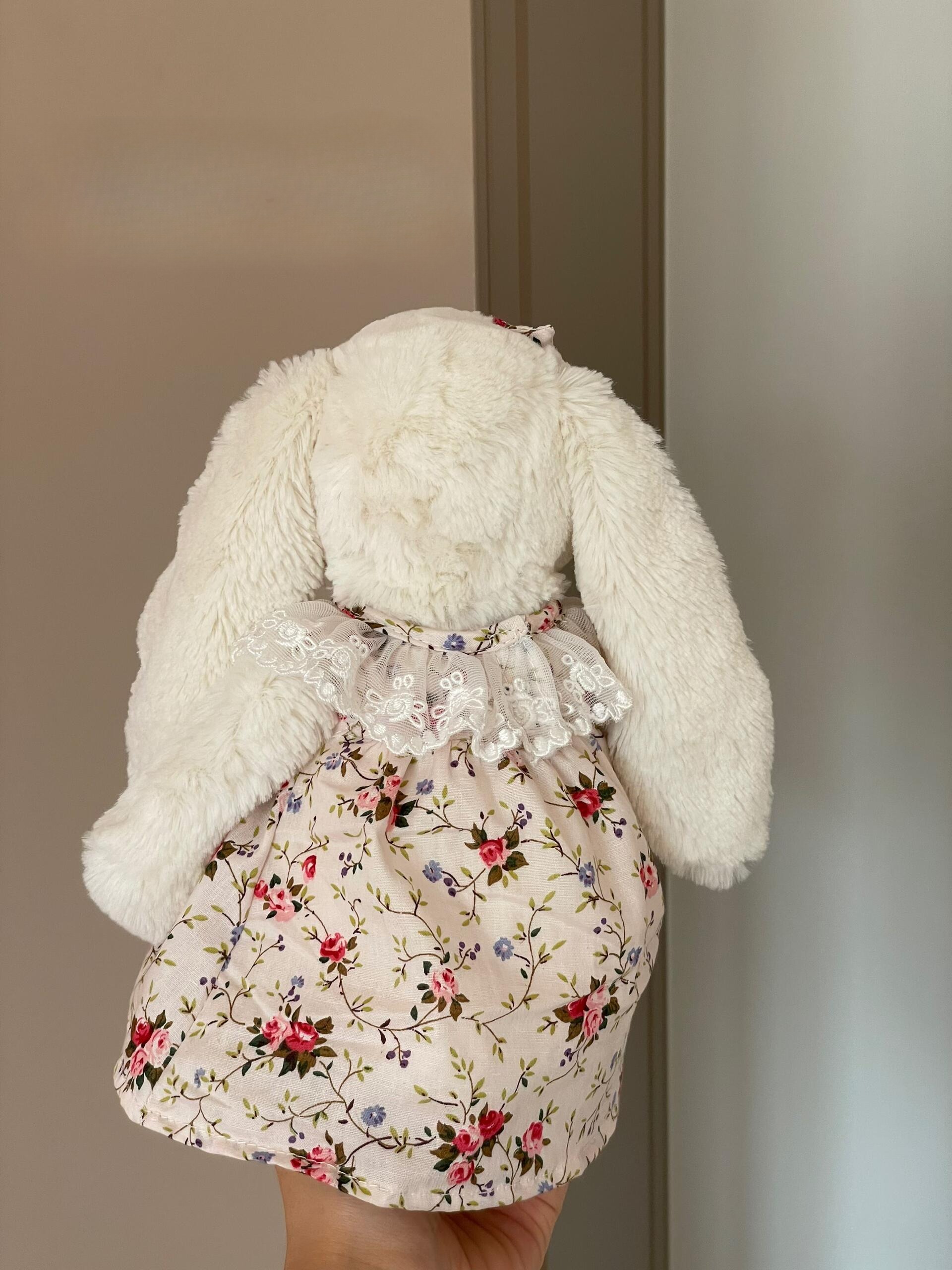 Cute Floral Dress for Plush Pig & Bunny Dolls | Handmade Plush Outfit | Clothes Only