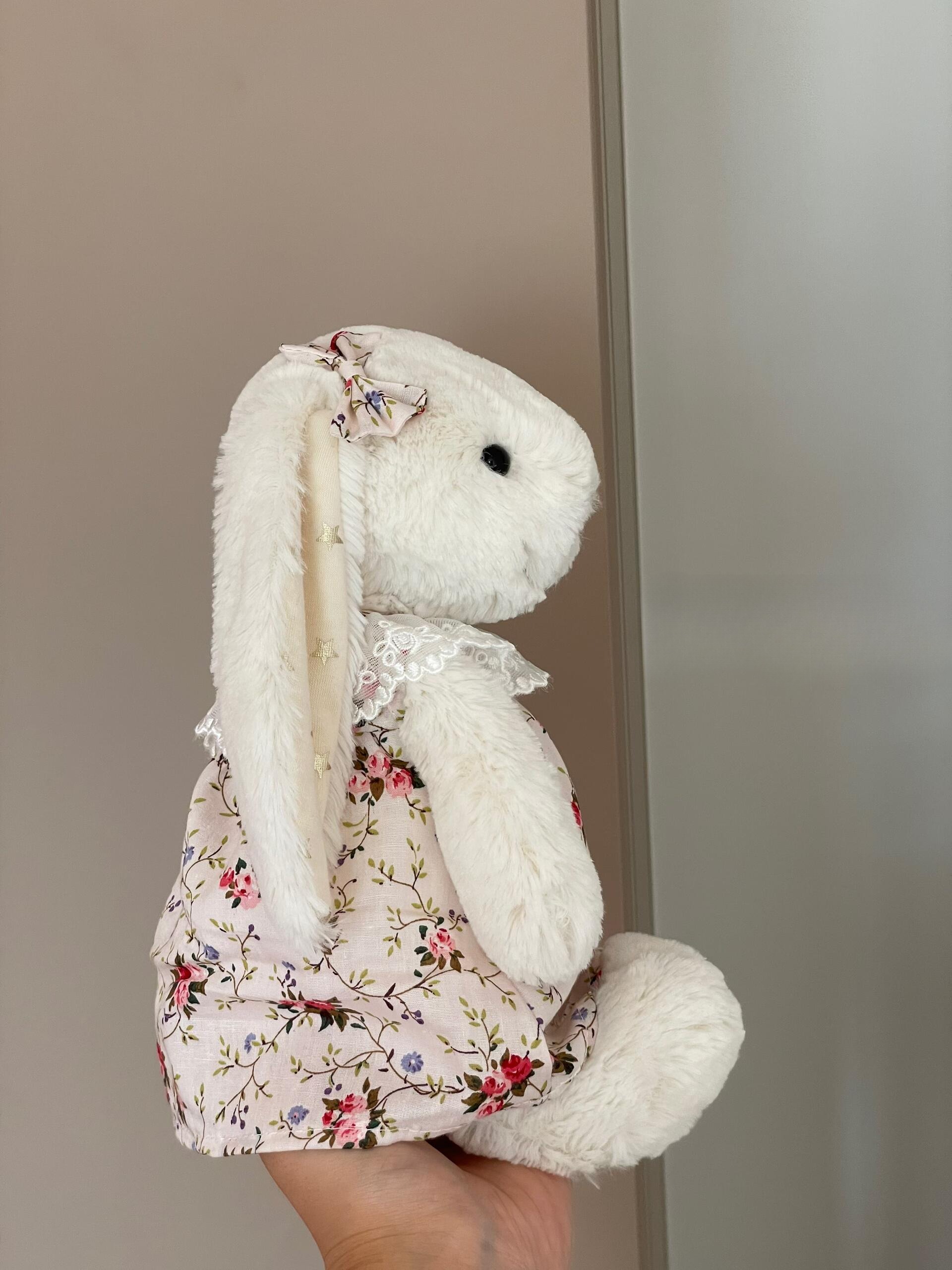 Cute Floral Dress for Plush Pig & Bunny Dolls | Handmade Plush Outfit | Clothes Only