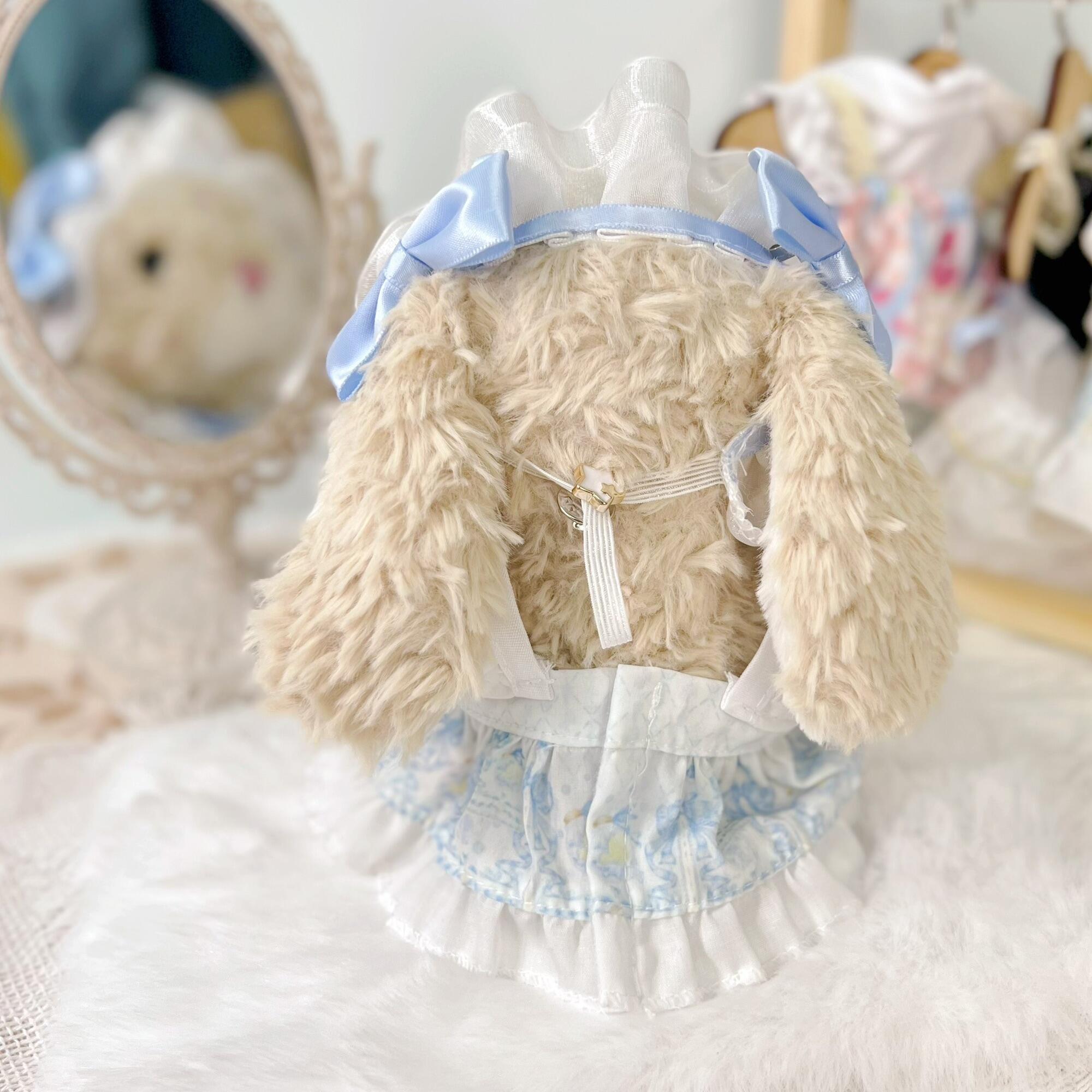 Sweet Bunny Outfit Set for 15cm Plush Doll | Hat & Dress Accessories | Clothes Only