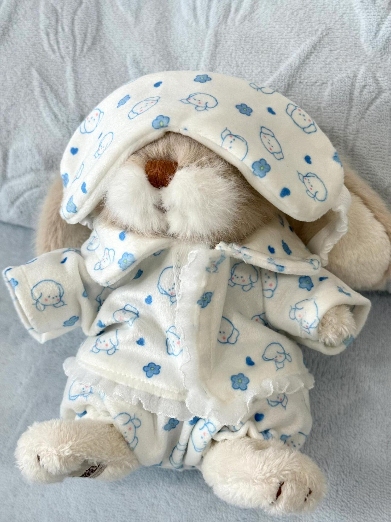 13-15cm plush doll pyjama outfit with matching hat from Plush Wardrobe