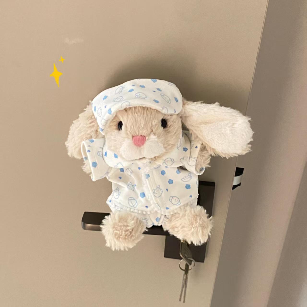 13–15cm Plush Doll Pyjama Outfit Set | Sweet Printed Sleepwear with Hat | Outfit Only