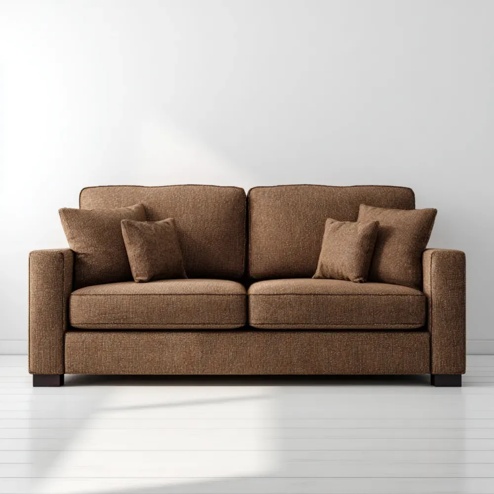 Sofá de dos plazas Tela 180x90x80 cm – Marrón – Diseño contemporáneo