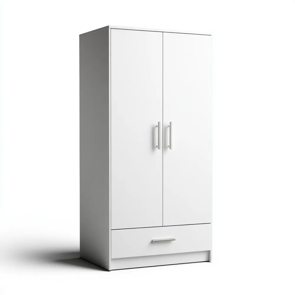 Armario de Madera 200x90x50 cm - Blanco - Diseño Minimalista