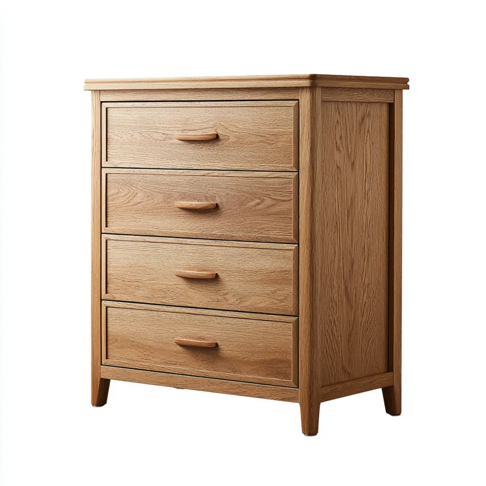 Cómoda de Madera con 4 Cajones 80x40x90 cm - Roble - Diseño Clásico