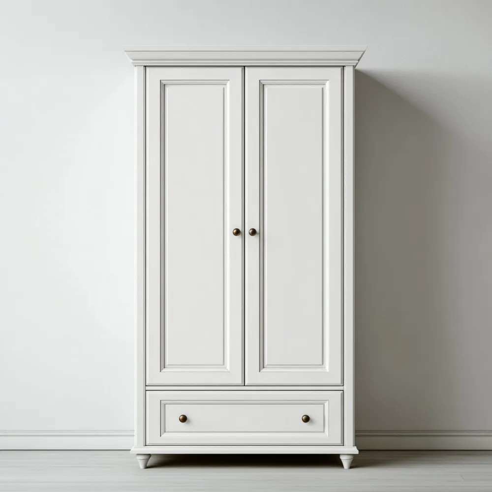 Armario de Madera 180x90x50 cm - Blanco - Estilo Clásico