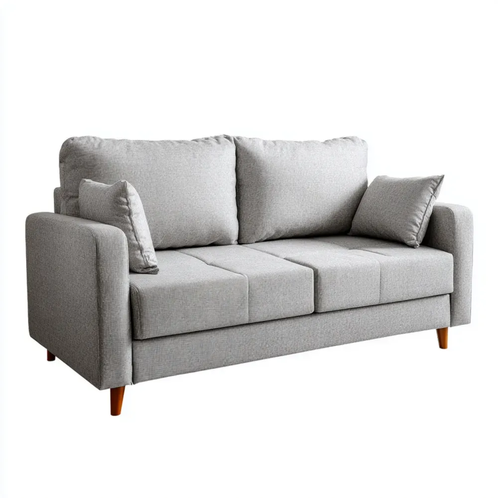 Sofá de Tela 180x90x85 cm – Gris Claro – Diseño Moderno