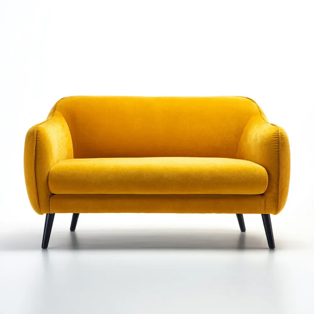 Sofá de Dos Plazas de Terciopelo 120x70x75 cm - Amarillo