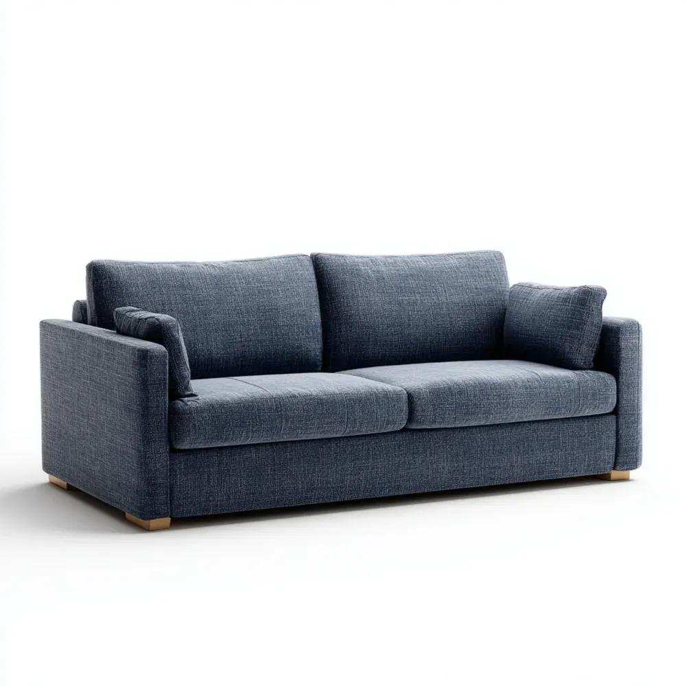 Sofá de tres plazas 200x90x85 cm – Tela – Azul – Diseño Contemporáneo