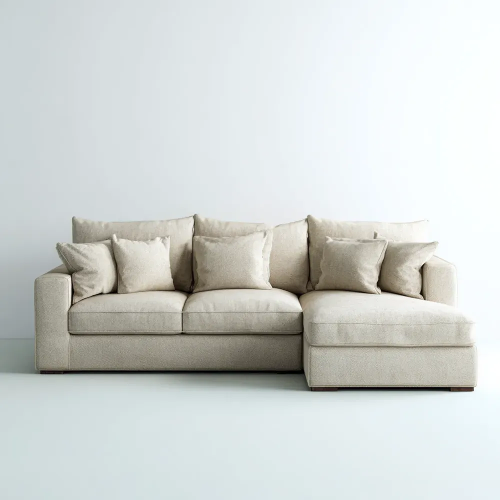 Sofá seccional 250x90x85 cm – Beige – Diseño contemporáneo