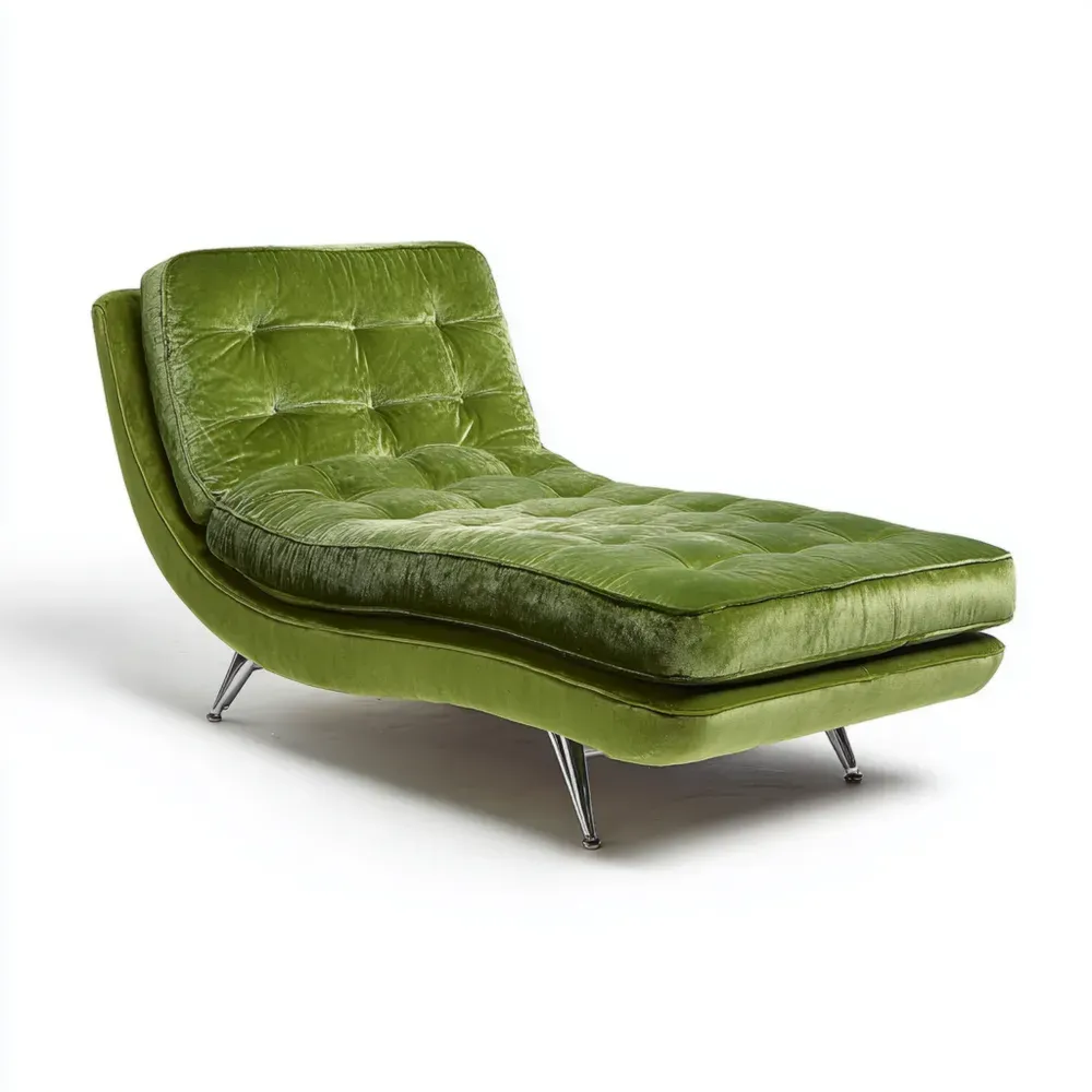Chaise Longue de Terciopelo Verde 200x80x85 cm - Diseño Moderno