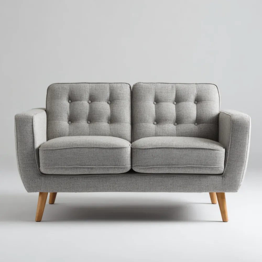 Sofá dos plazas Tela 150x85x90 cm - Gris Claro - Diseño Moderno