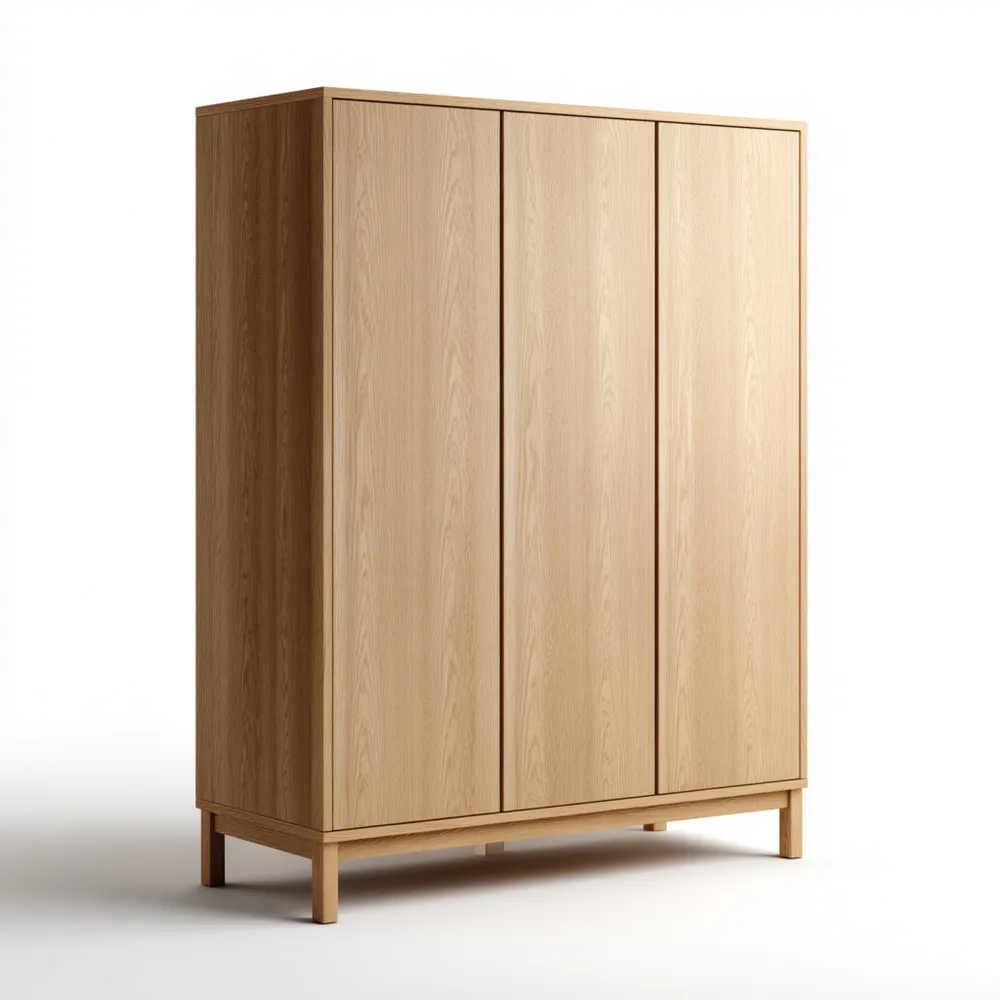 Armario de Madera Maciza 180x60x200 cm - Roble - Diseño Minimalista