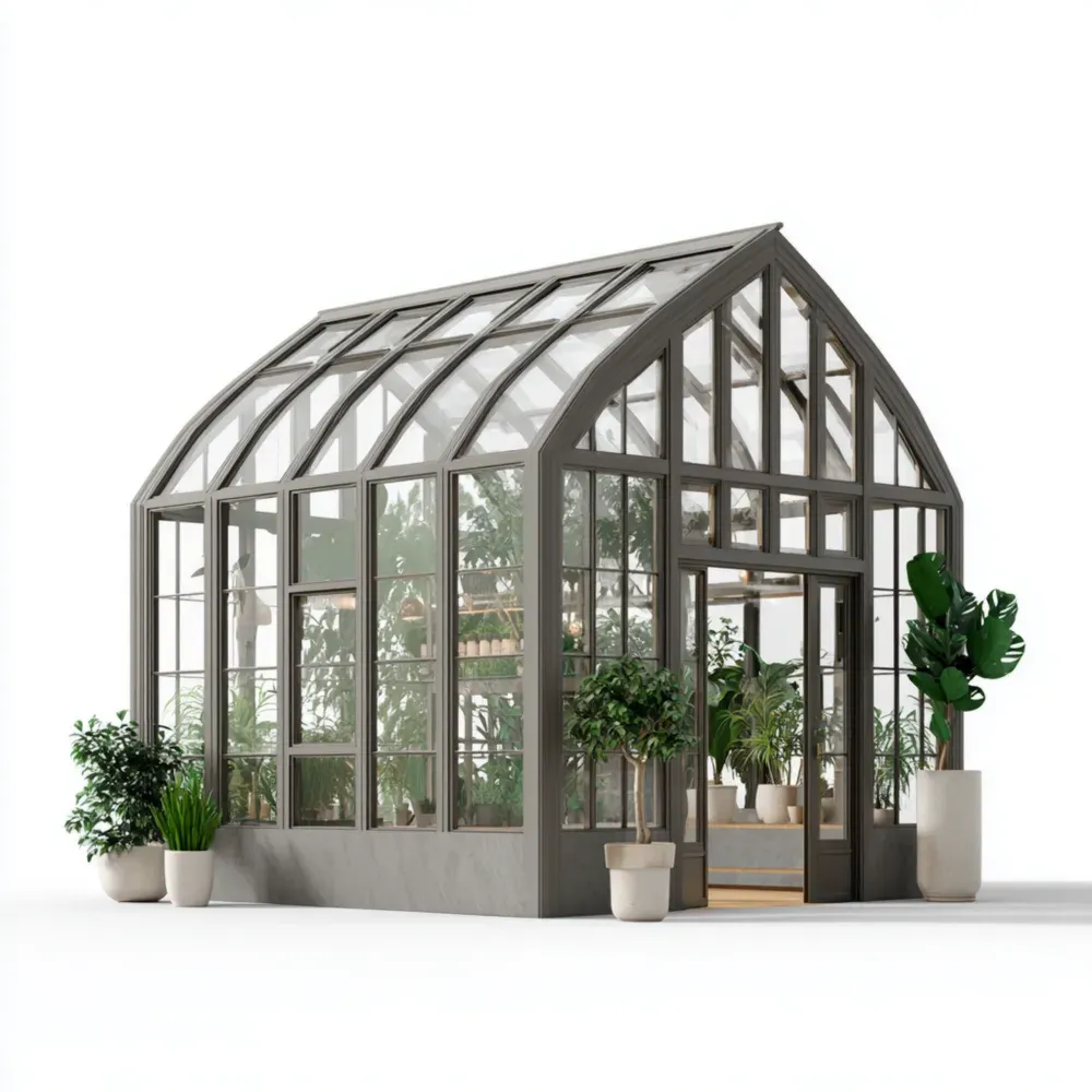 Invernadero de Jardín Estructura de Aluminio y Vidrio 400x300x250 cm - Gris Oscuro