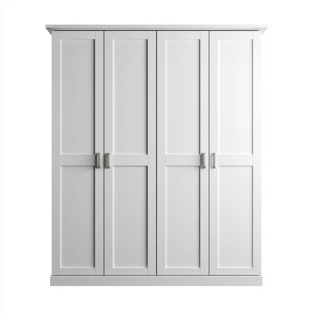 Armario de madera 200x220x60 cm - Blanco - Diseño contemporáneo