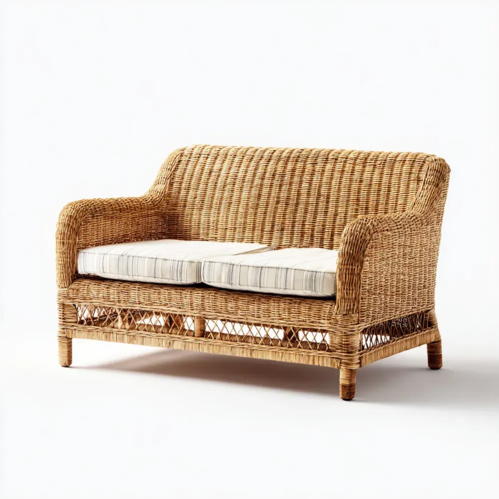 Sofá de jardín ratán 120x70x80 cm - Beige - Estilo natural