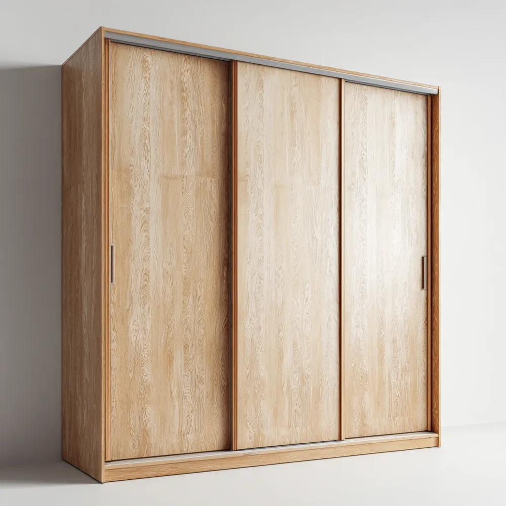 Armario de Madera con Puertas Correderas 200x60x220 cm - Roble Claro