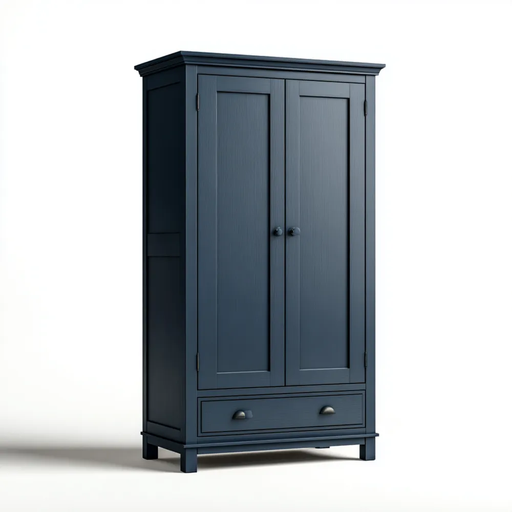 Armario de madera 200x90x50 cm – Azul Oscuro – Estilo Clásico