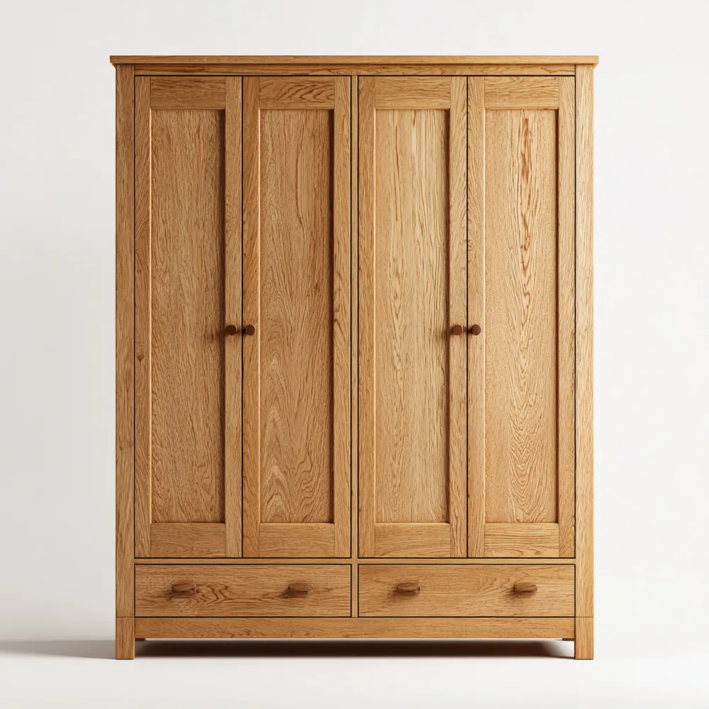 Armario de Madera Roble 180x200x60 cm - Diseño Clásico