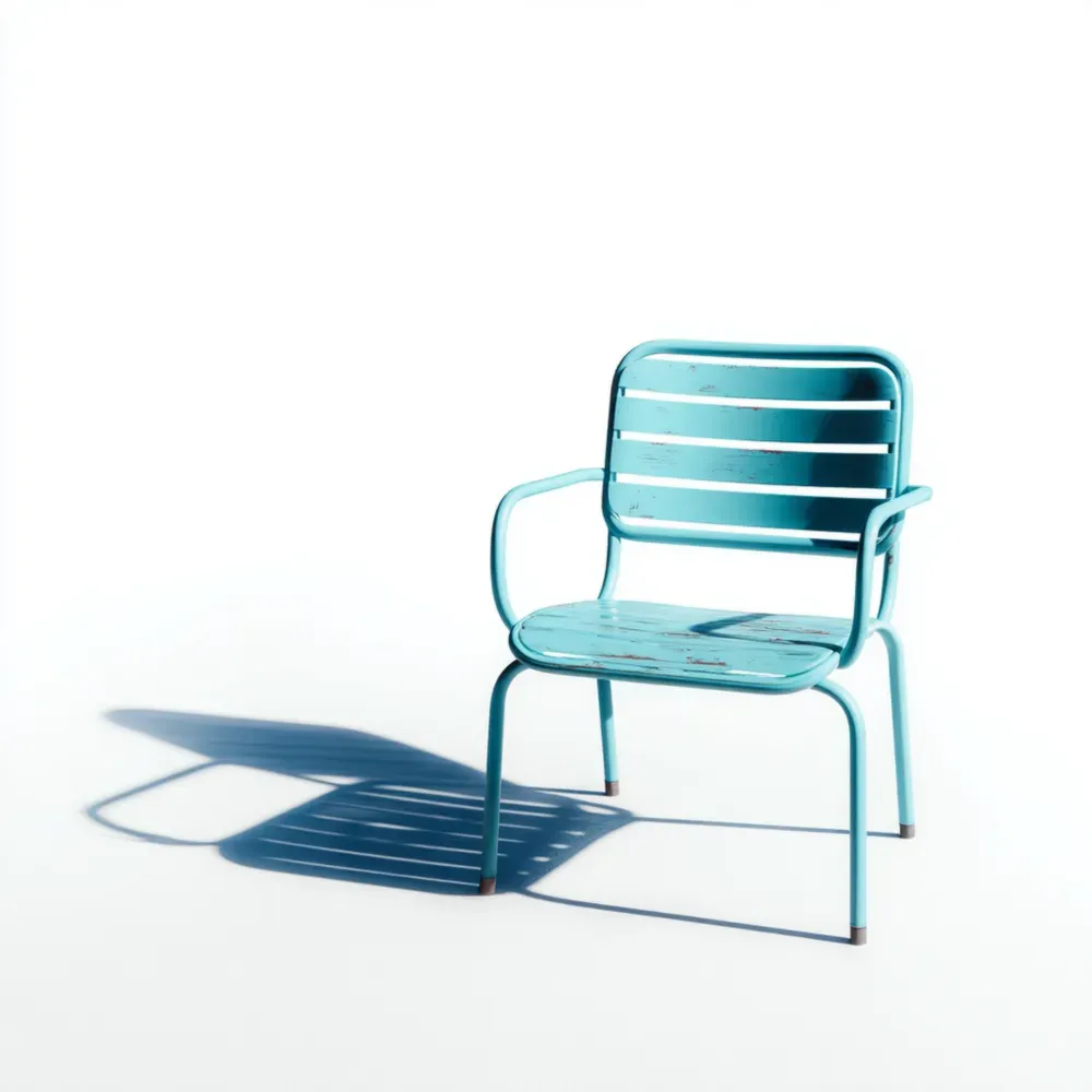 Silla de jardín metálica 60x58x80 cm - Azul - Diseño vintage