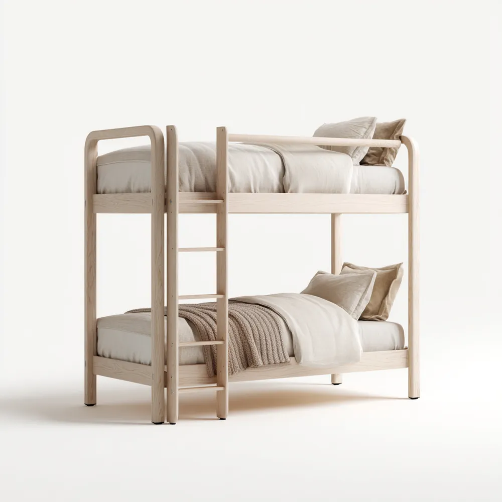 Litera de madera maciza 200x90x150 cm - Natural - Diseño Moderno