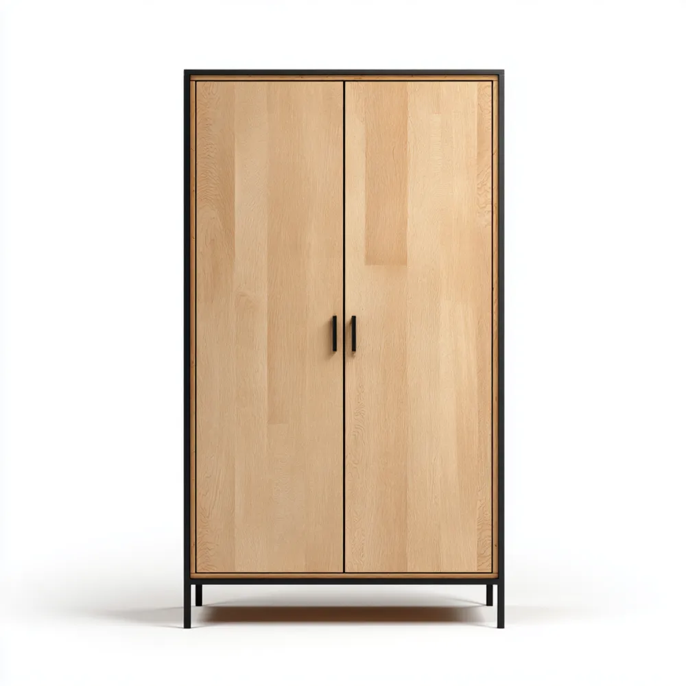 Armario de madera maciza 180x80x45 cm – Roble natural – Diseño moderno