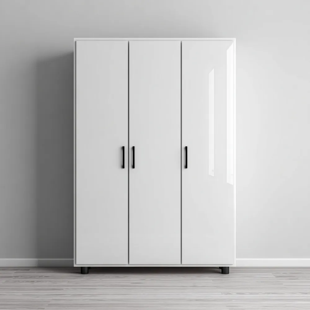 Armario de Madera 3 Puertas 180x120x50 cm - Blanco - Diseño Moderno