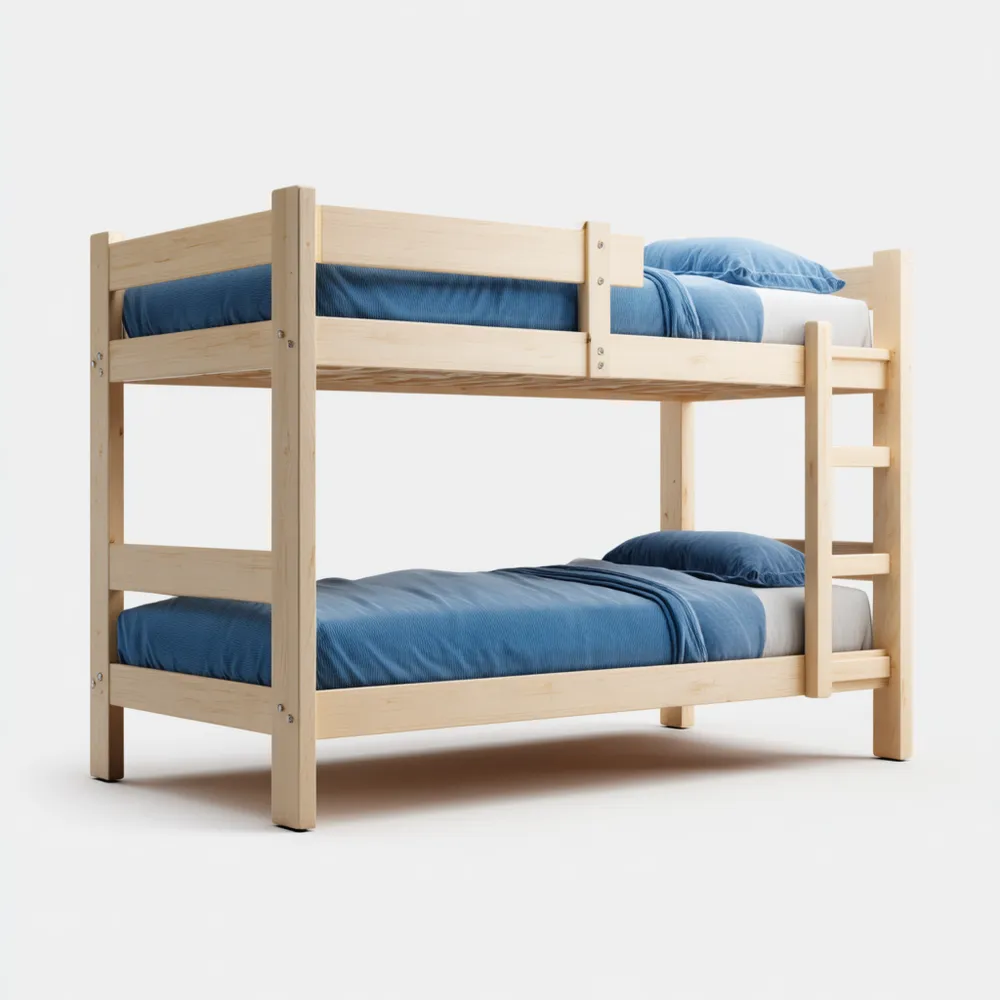 Litera de madera natural 190x90x160 cm – diseño simple