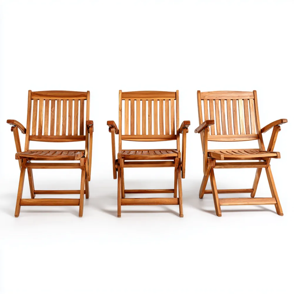 Silla de jardín Plegable de Madera de Acacia 56x60x90 cm - Natural - Diseño Clásico