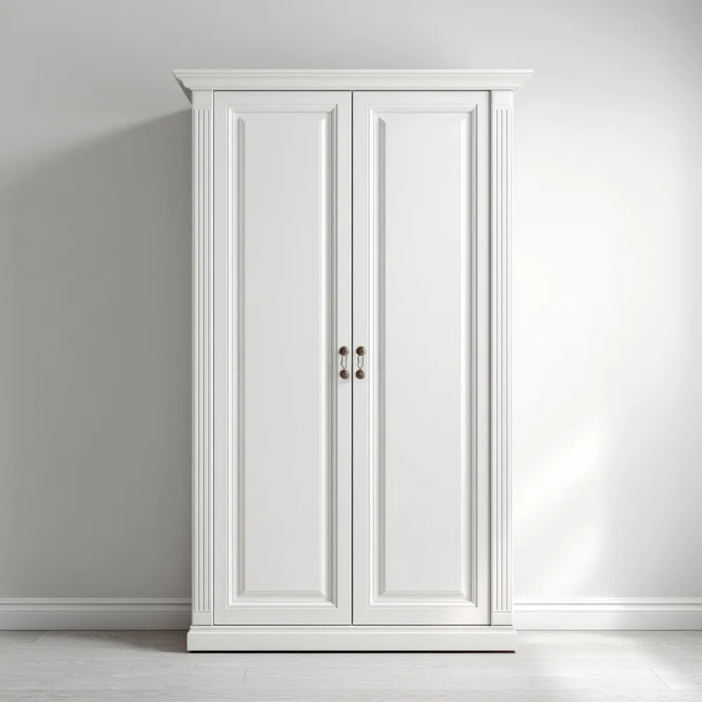 Armario de Madera 90x50x180 cm - Blanco - Diseño Clásico