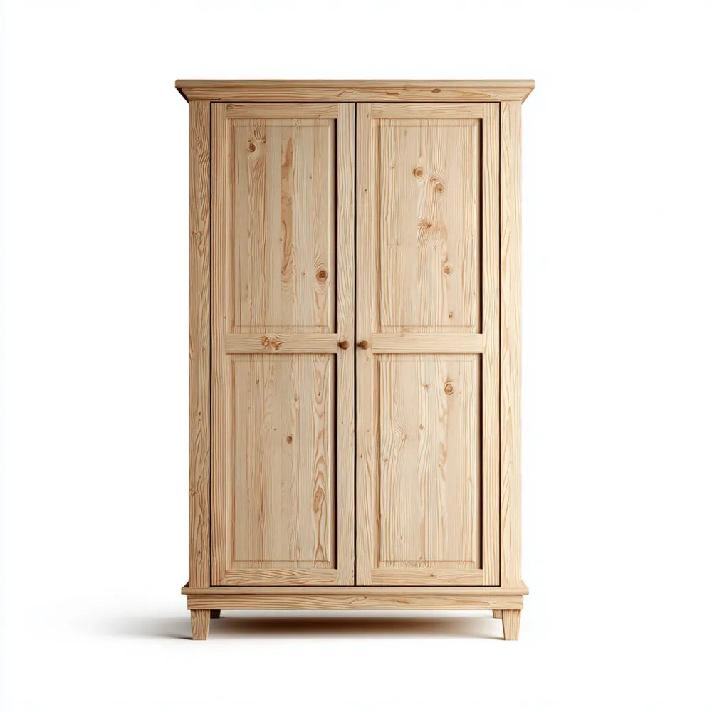 Armario de madera maciza – 180x100x50 cm – Natural – Diseño clásico