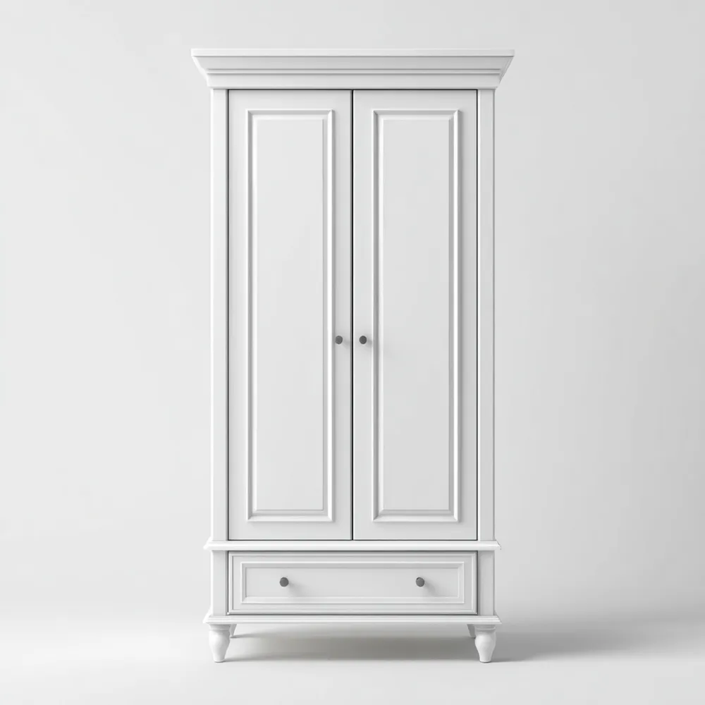 Armario de Madera 190x90x50 cm - Blanco - Diseño Clásico