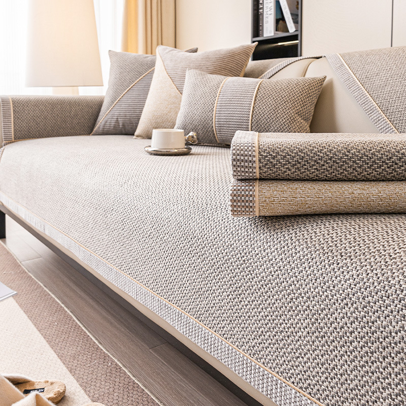 Narzuta na sofę z bawełny i lnu