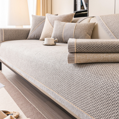 Narzuta na sofę z bawełny i lnu