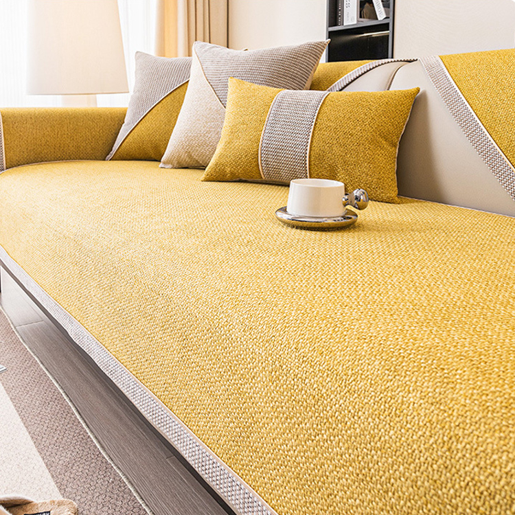 Narzuta na sofę z bawełny i lnu