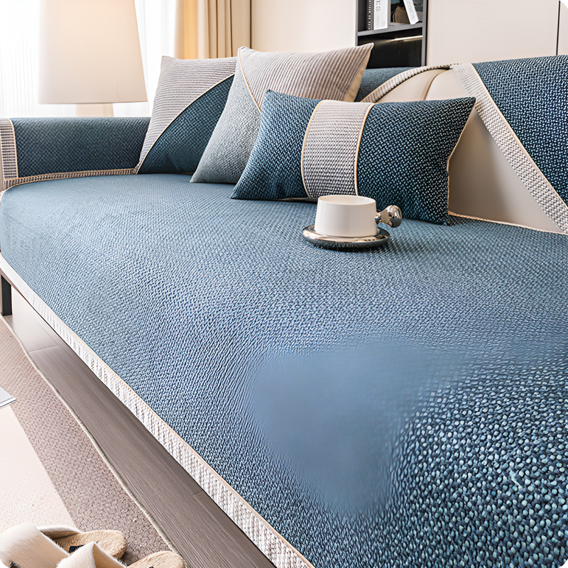 Narzuta na sofę z bawełny i lnu