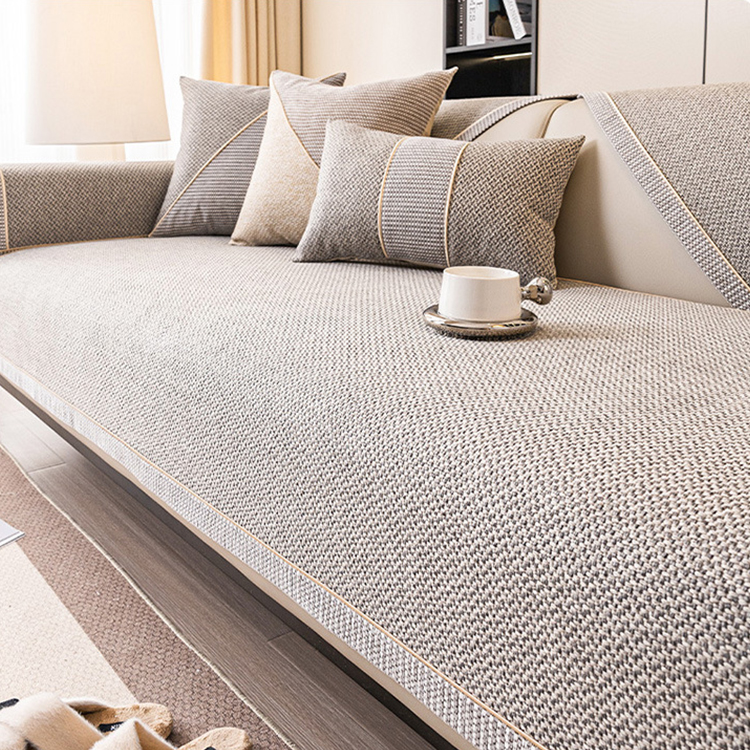 Narzuta na sofę z bawełny i lnu