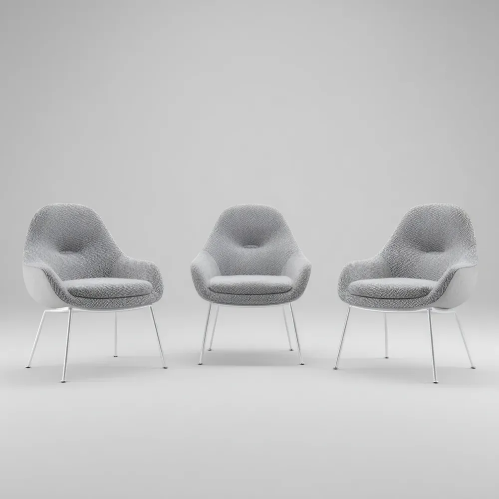 Juego de Sillas de Comedor Tapizadas 60x62x85 cm Gris Claro - Diseño Contemporáneo
