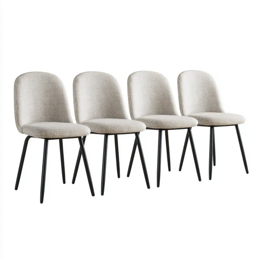 Sillas de Comedor Tapizadas 45x50x85 cm - Gris Claro - Diseño Moderno