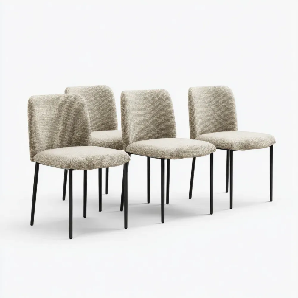 Sillas de comedor tapizadas 45x55x85 cm - Beige - Estilo moderno