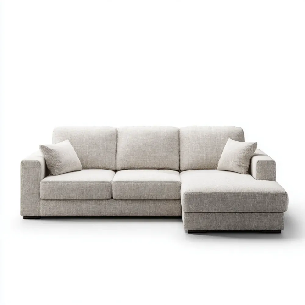 Sofá seccional Tela 280x90x160 cm – Beige – Estilo Contemporáneo