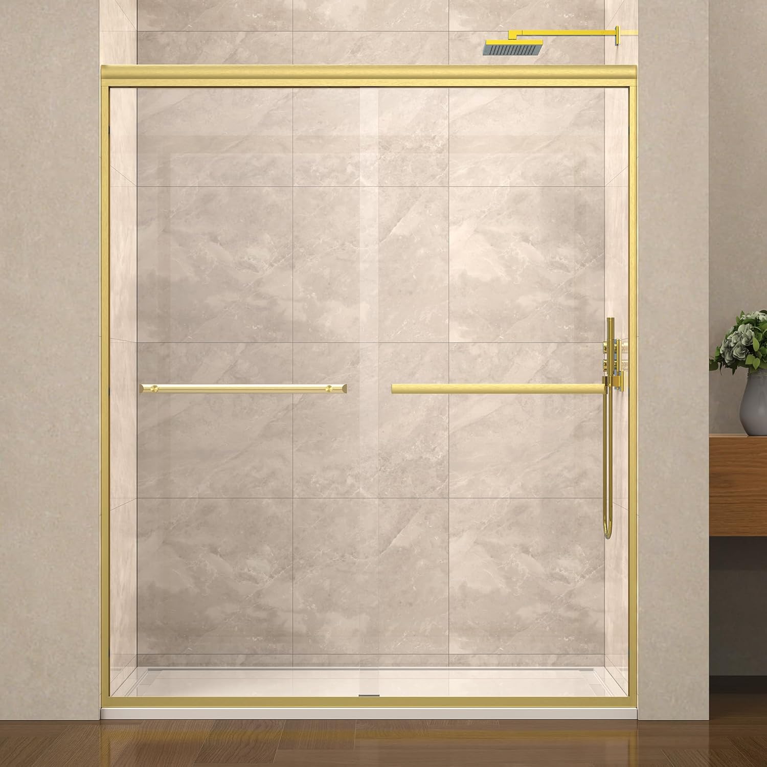 Semi-Frameless Bypass Sliding Shower Door