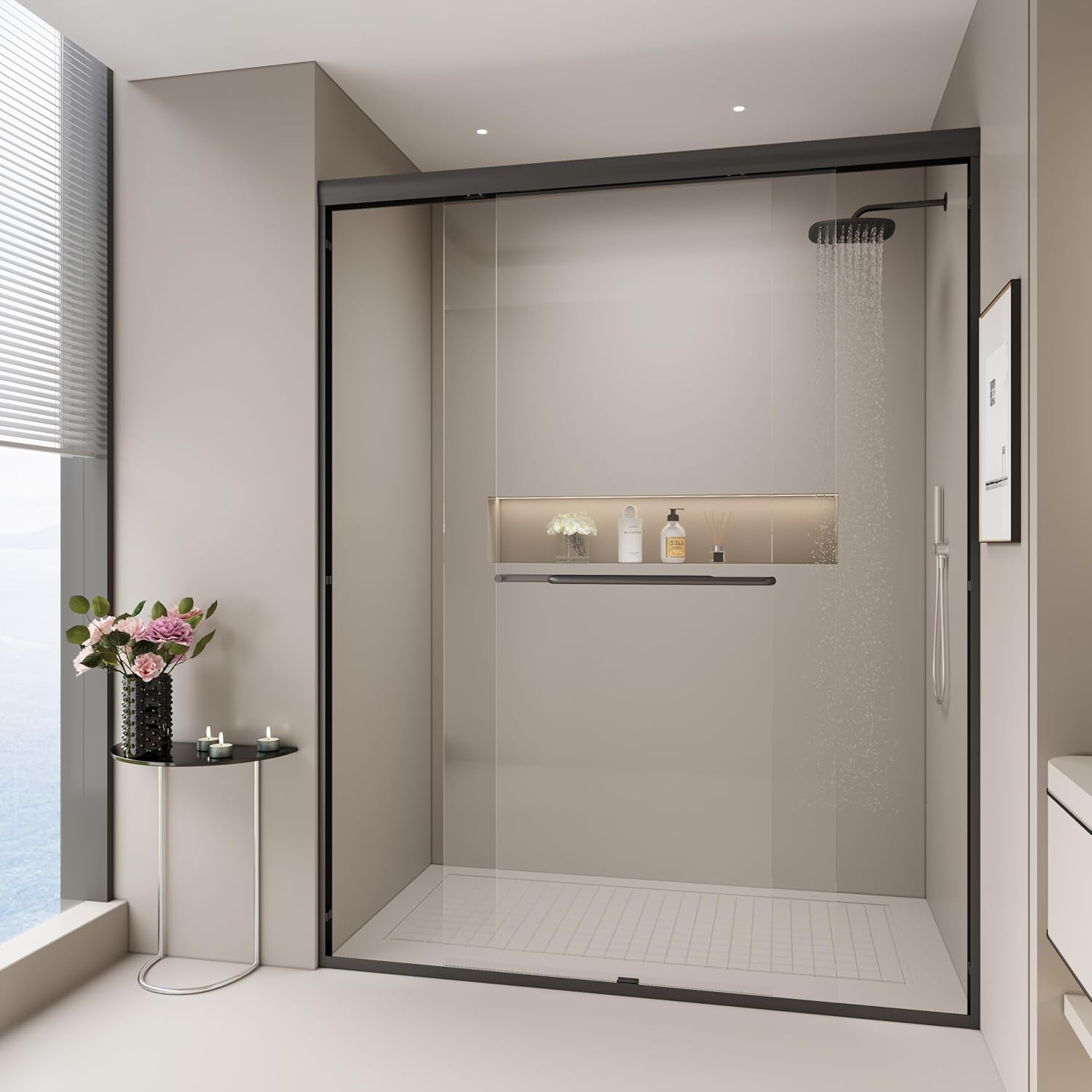 Semi-Frameless Double Sliding Shower Door